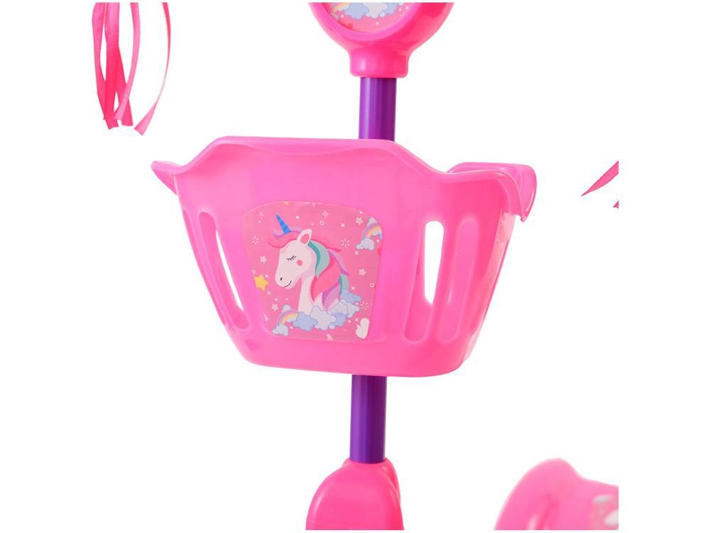 Patinete Infantil 3 Rodas Unicórnio Lulie Sport com LED com Cestinha - 3