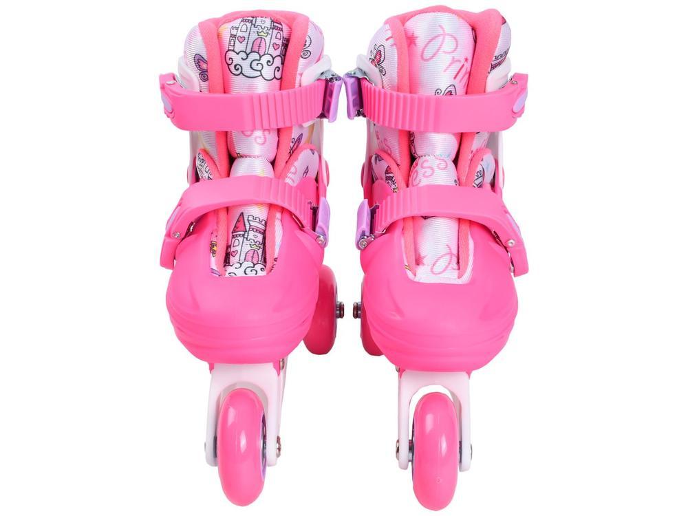 Patins in Line Infantil Princess Lulie Sport ML005 Rosa com Acessórios - 4