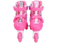 Patins in Line Infantil Princess Lulie Sport ML005 Rosa com Acessórios