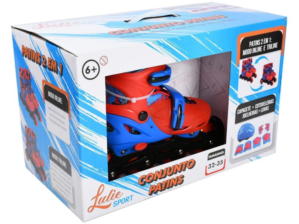 Patins in Line Infantil Xtreme Lulie Sport ML004 Vermelho Azul e Preto com Acessórios - 7