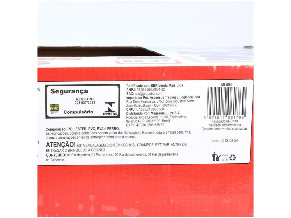 Patins in Line Infantil Xtreme Lulie Sport ML004 Vermelho Azul e Preto com Acessórios - 8