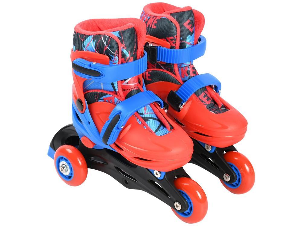 Patins in Line Xtreme Lulie Sport ML002 Vermelho Azul e Preto com Acessórios - 4