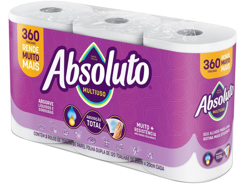 Papel Toalha Folha Dupla Bracell Absoluto 3 Rolos 360 Folhas - 1