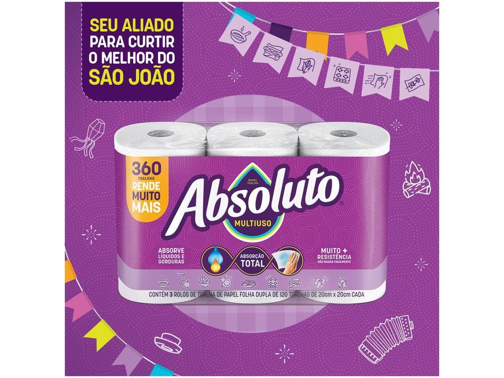 Papel Toalha Folha Dupla Bracell Absoluto 3 Rolos 360 Folhas - 2