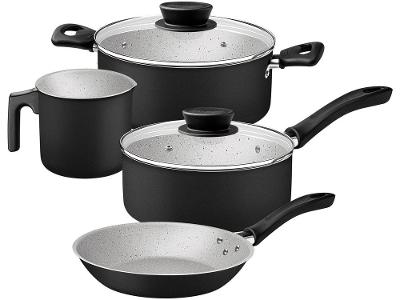 Jogo de Panelas Tramontina de Alumínio Preta 4 Peças Linz