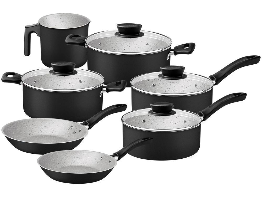 Jogo de Panelas Tramontina de Alumínio Preta 7 Peças Linz - 1