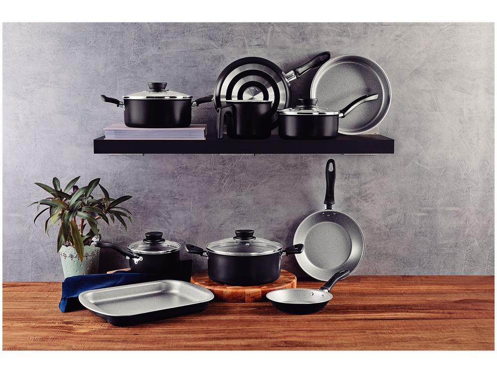 Jogo de Panelas Tramontina de Alumínio Preta 10 Peças Linz - 2