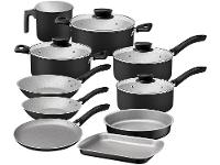 Jogo de Panelas Tramontina de Alumínio Preta 10 Peças Linz - 1