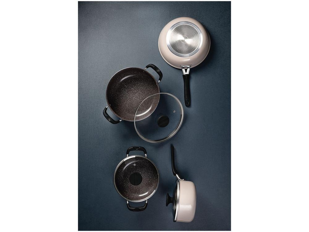 Jogo de Panelas Tramontina de Alumínio Rosa Trufado 4 Peças Tunis - 3