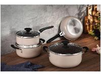 Jogo de Panelas Tramontina de Alumínio Rosa Trufado 4 Peças Tunis - 2