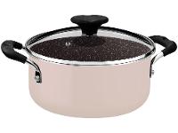 Jogo de Panelas Tramontina de Alumínio Rosa Trufado 4 Peças Tunis - 5