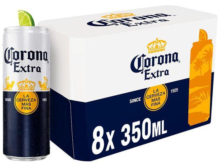 Cerveja Corona Extra Pilsen 8 Unidades Lata 350ml - 1