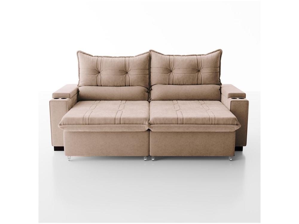 Sofá 4 Lugares Retrátil Reclinável Veludo Select Bloom Sol Colchões e Estofados - 2