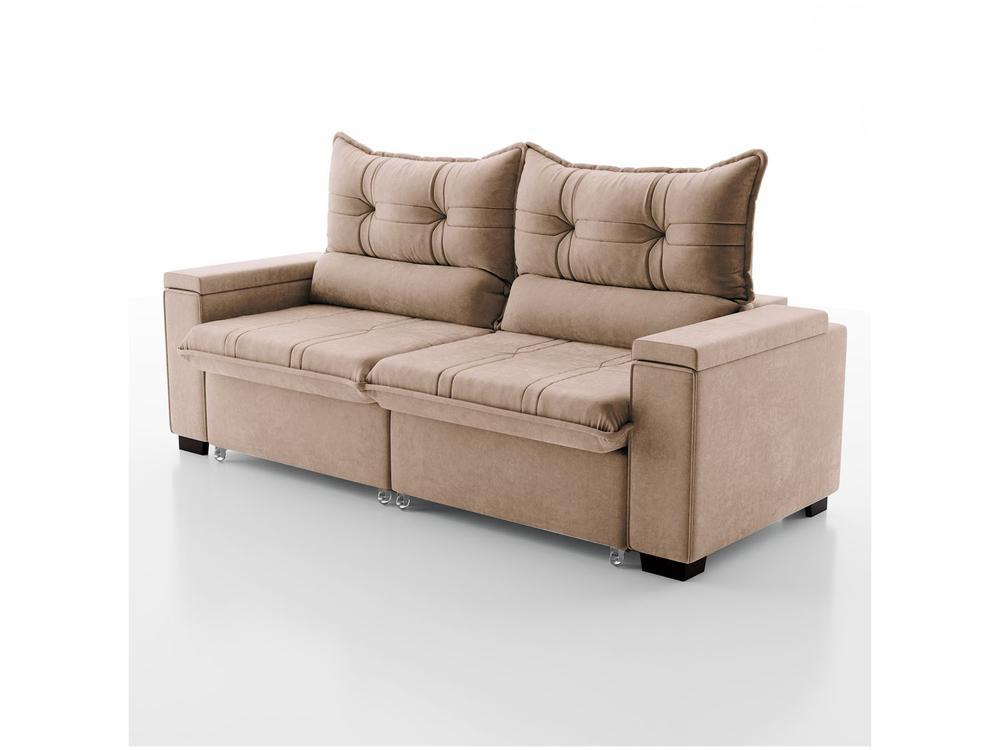 Sofá 4 Lugares Retrátil Reclinável Veludo Select Bloom Sol Colchões e Estofados - 3