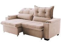 Sofá 4 Lugares Retrátil Reclinável Veludo Select Bloom Sol Colchões e Estofados - 1