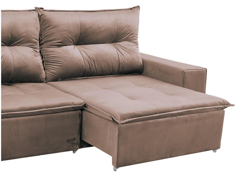 Sofá 3 Lugares Retrátil Reclinável Veludo Select Londrino Sol Colchões e Estofados - 3