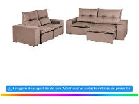 Sofá 3 Lugares Retrátil Reclinável Veludo Select Londrino Sol Colchões e Estofados - 2