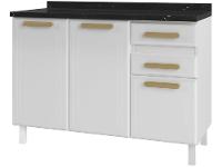 Balcão de Cozinha Telasul Aço 3 Portas 2 Gavetas Ágata - 1