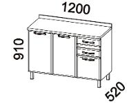 Balcão de Cozinha Telasul Aço 3 Portas 2 Gavetas Ágata - 5