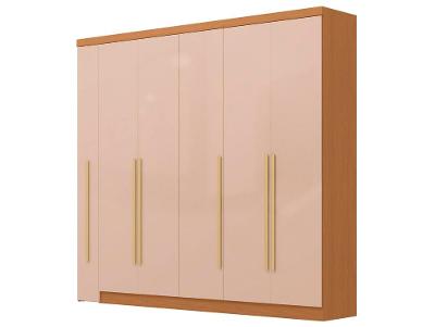 Guarda-roupa Casal com Espelho 6 Gavetas 6 Portas Kappesberg Dakota Classic