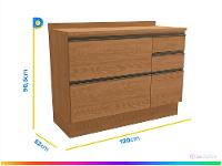 Balcão de Cozinha com Tampo Kappesberg Maxxi - 3