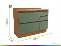 Balcão de Cozinha com Tampo Kappesberg 4 Gavetas Maxxi - 3