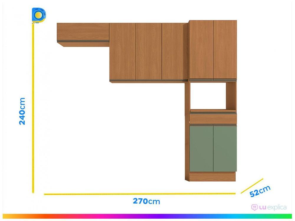 Armário de Cozinha Compacta Kappesberg Maxxi 8 Portas 1 Gaveta - 3