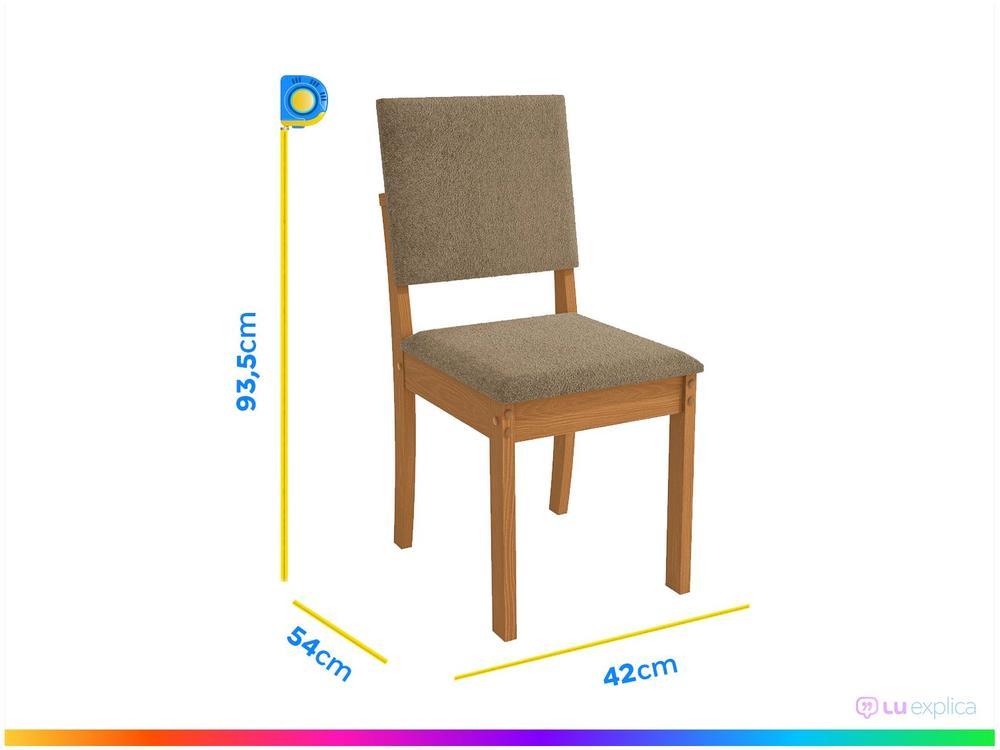 Mesa de Jantar 6 Cadeiras Retangular Tampo de MDF com Vidro Merlot Kappesberg - 4