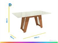 Mesa de Jantar 6 Cadeiras Retangular Tampo de MDF com Vidro Merlot Kappesberg - 3