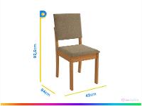 Mesa de Jantar 6 Cadeiras Retangular Tampo de MDF com Vidro Merlot Kappesberg