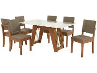 Mesa de Jantar 6 Cadeiras Retangular Tampo de MDF com Vidro Merlot Kappesberg - 5