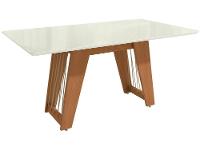 Mesa de Jantar 6 Cadeiras Retangular Tampo de MDF com Vidro Merlot Kappesberg - 6