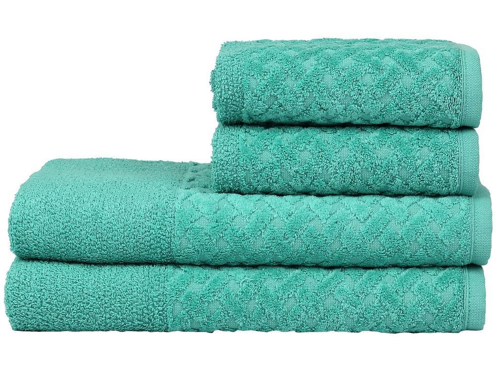 Jogo de Toalhas de Banho e Rosto Atlântica 100% Algodão Finesse Verde Mediterrâneo 4 Peças - 1