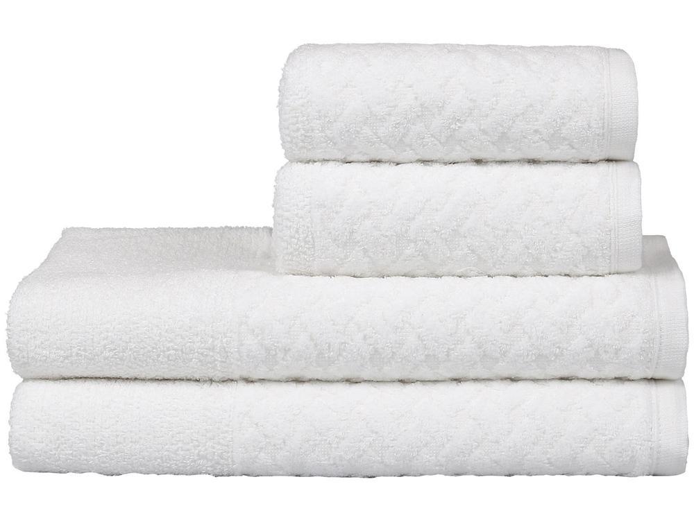 Jogo de Toalhas de Banho e Rosto Atlântica 100% Algodão Finesse Branco 4 Peças - 8