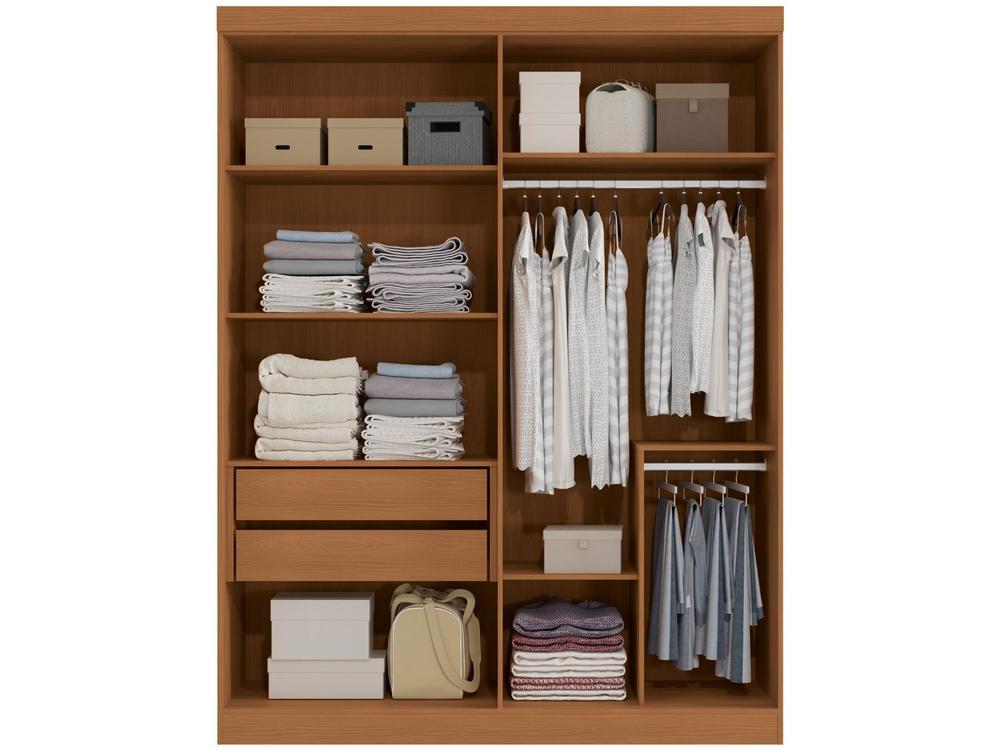 Guarda-roupa Solteiro 2 Gavetas 4 Portas Kappesberg Roma - 4