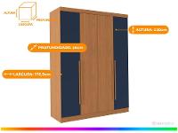 Guarda-roupa Solteiro 2 Gavetas 4 Portas Kappesberg Roma - 3