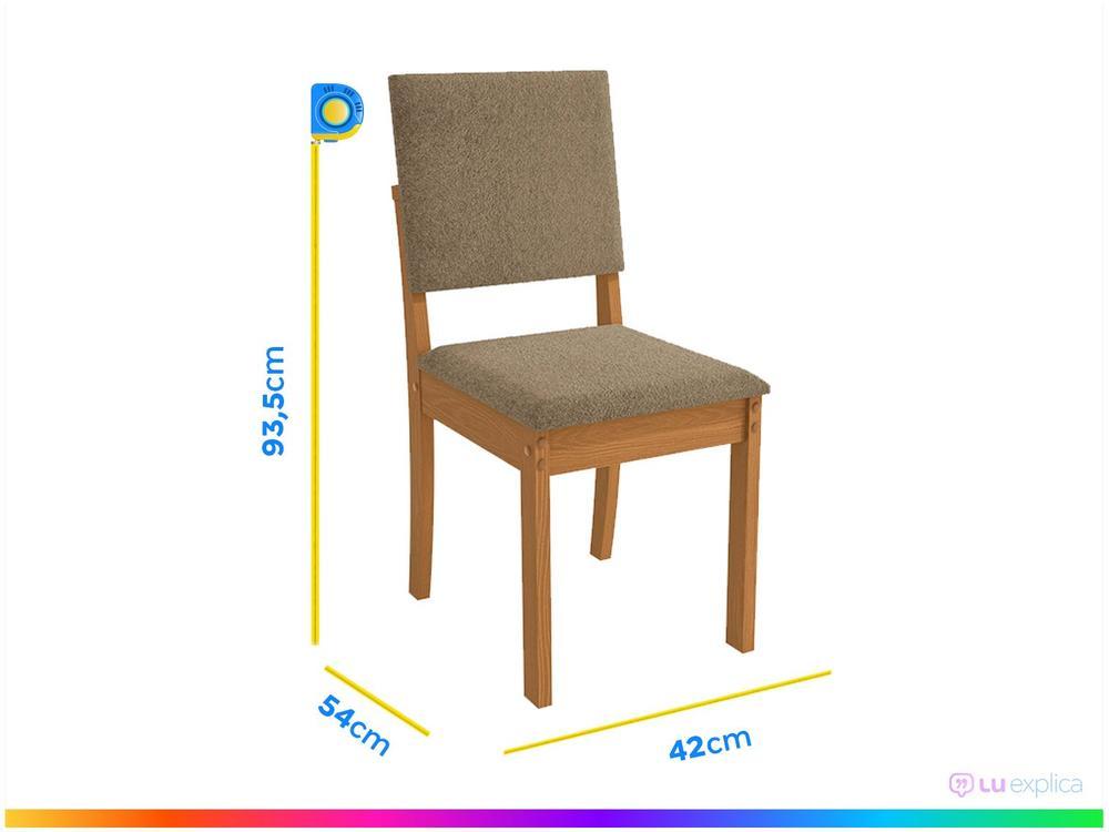 Mesa de Jantar 4 Cadeiras Retangular Tampo de MDF com Vidro Malbec Kappesberg - 4