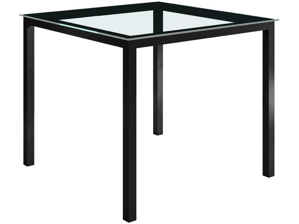 Mesa de Jantar 4 Cadeiras Quadrada Preta Tampo de Vidro Artefamol Florença - 7
