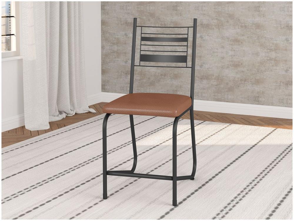 Mesa de Jantar 6 Cadeiras Retangular Preto Fosco Artefamol Valência - 5