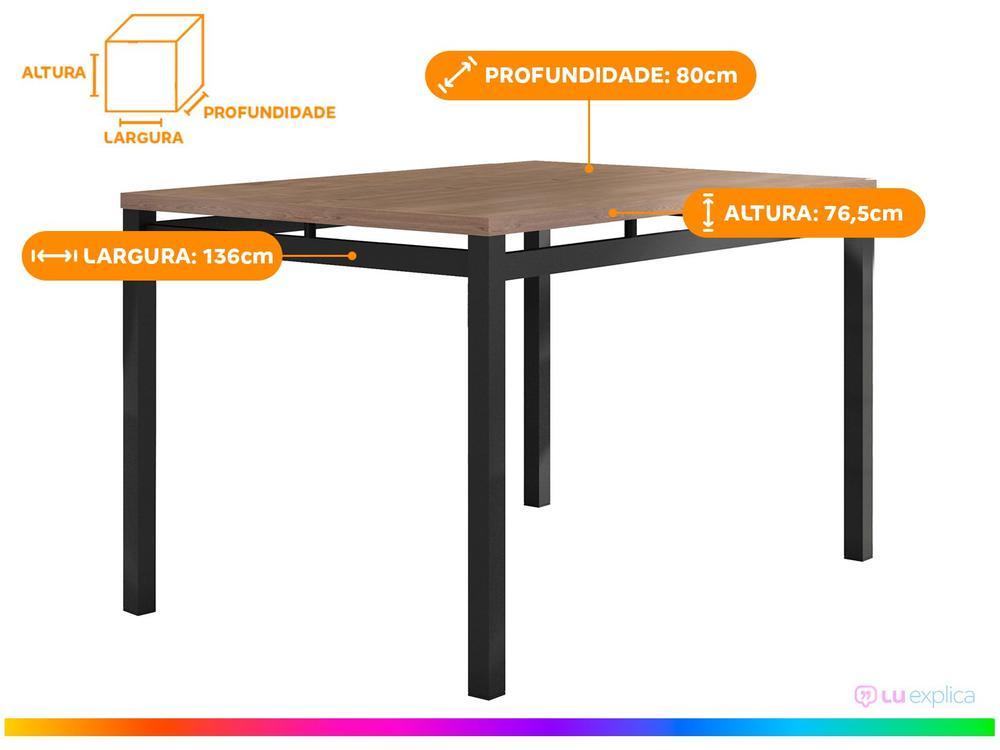 Mesa de Jantar 6 Cadeiras Retangular Preto Fosco Artefamol Valência - 3