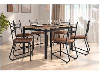 Mesa de Jantar 6 Cadeiras Retangular Preto Fosco Artefamol Valência - 1