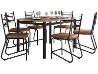 Mesa de Jantar 6 Cadeiras Retangular Preto Fosco Artefamol Valência - 6