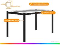Mesa de Jantar 6 Cadeiras Retangular Preto Fosco Tampo de Vidro Artefamol Valência - 3
