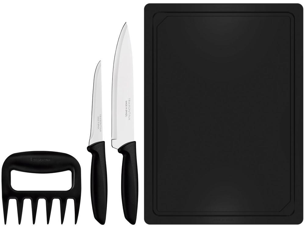 Jogo de Facas para Churrasco Tramontina Inox com Tábua Plenus 4 Peças - 1