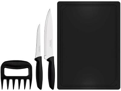 Jogo de Facas para Churrasco Tramontina Inox com Tábua Plenus 4 Peças
