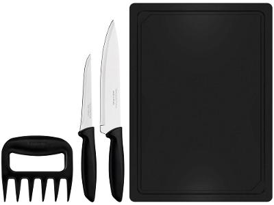 Jogo de Facas para Churrasco Tramontina Inox com Tábua Plenus 4 Peças