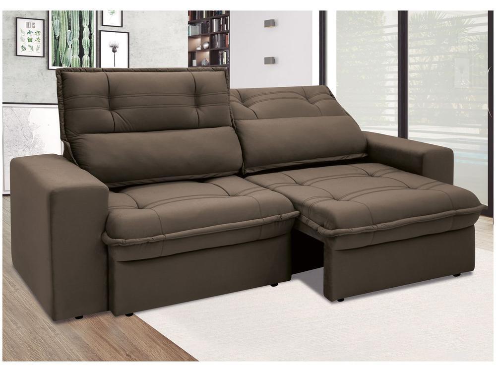 Sofá 3 Lugares Retrátil Reclinável Suede Palatino Linoforte - 1