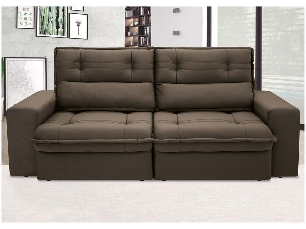 Sofá 3 Lugares Retrátil Reclinável Suede Palatino Linoforte - 8