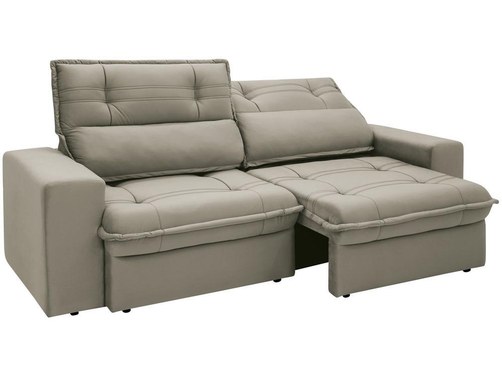 Sofá 3 Lugares Retrátil Reclinável Suede Palatino Linoforte - 2