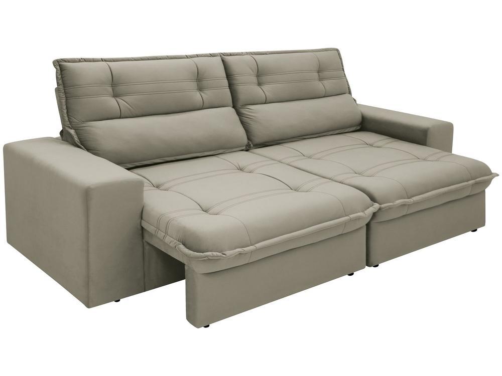 Sofá 3 Lugares Retrátil Reclinável Suede Palatino Linoforte - 4